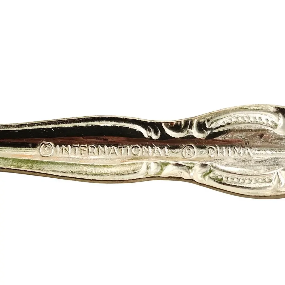 Lot 4 International Silver San Marcos Gold Electroplate Oval Soup Spoons 7 3/8